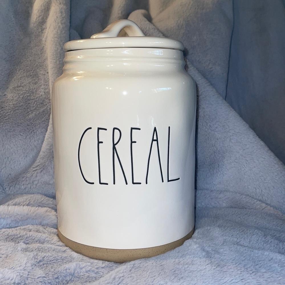 Rae Dunn “Cereal” Ceramic Lg Exposed Clay Cannistr